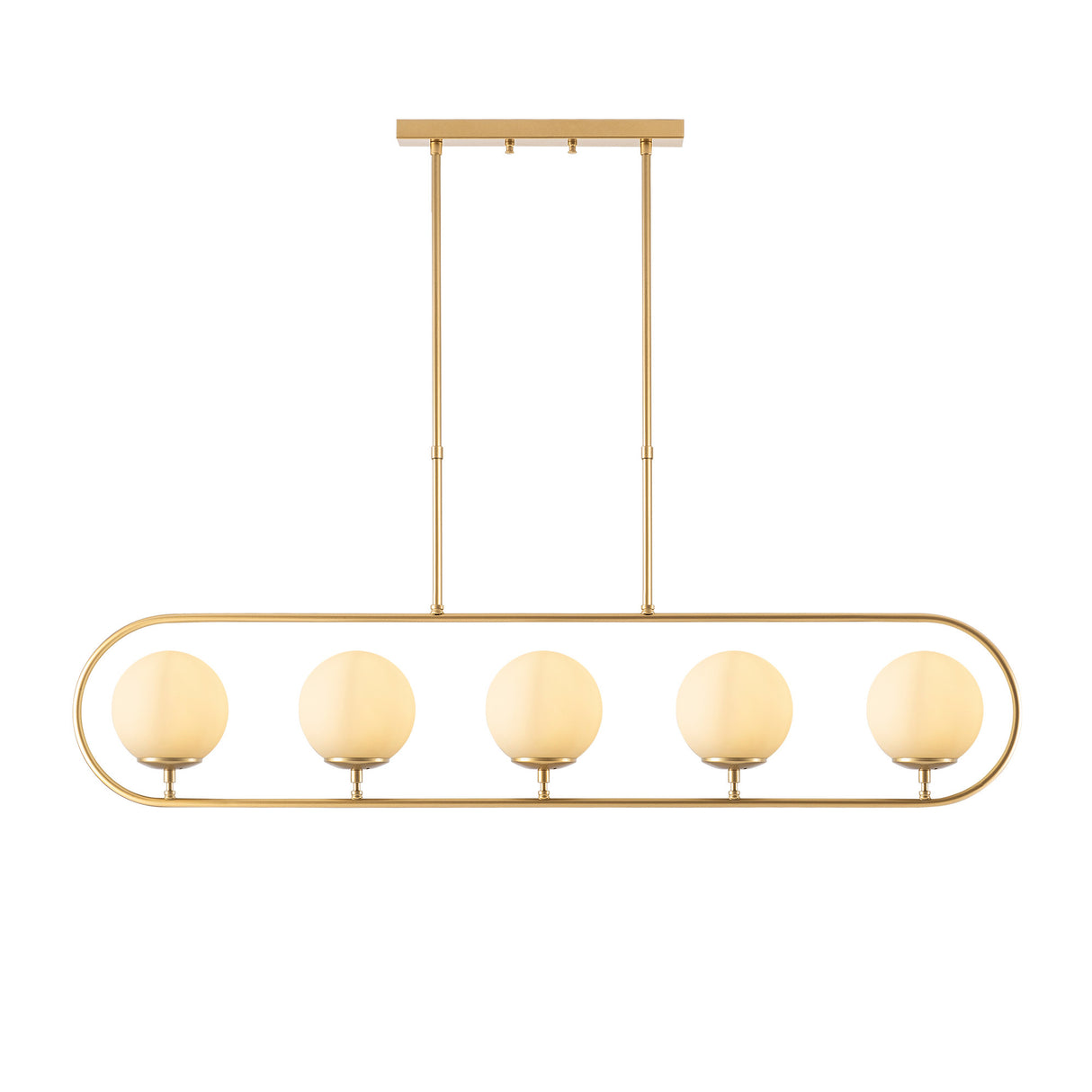 Hängelampe 5-flammig Gold Beige Glas Lucent