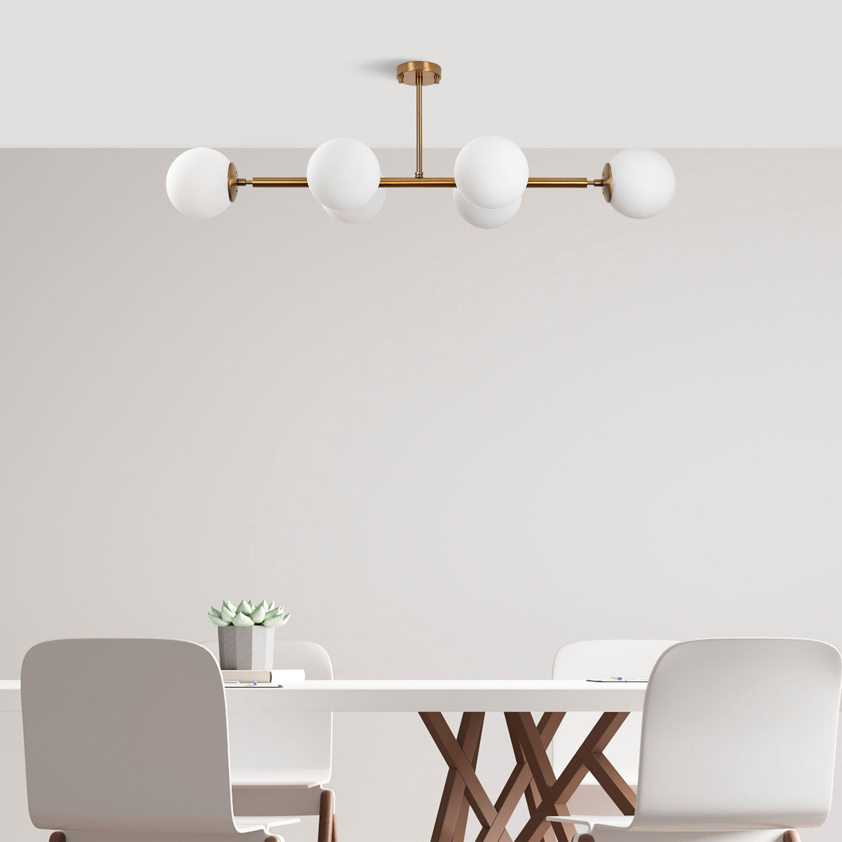 Hängelampe 6-flammig bronzefarbenes Glas Radiance