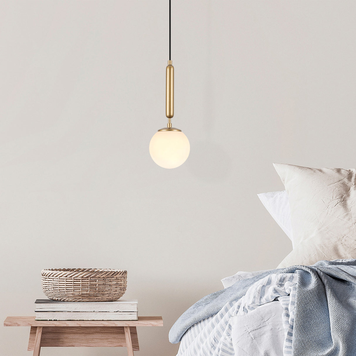 Hängelampe 1-flammig Gold Glas Cascade