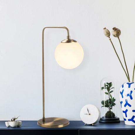 Tischlampe Bronze Glas Brim