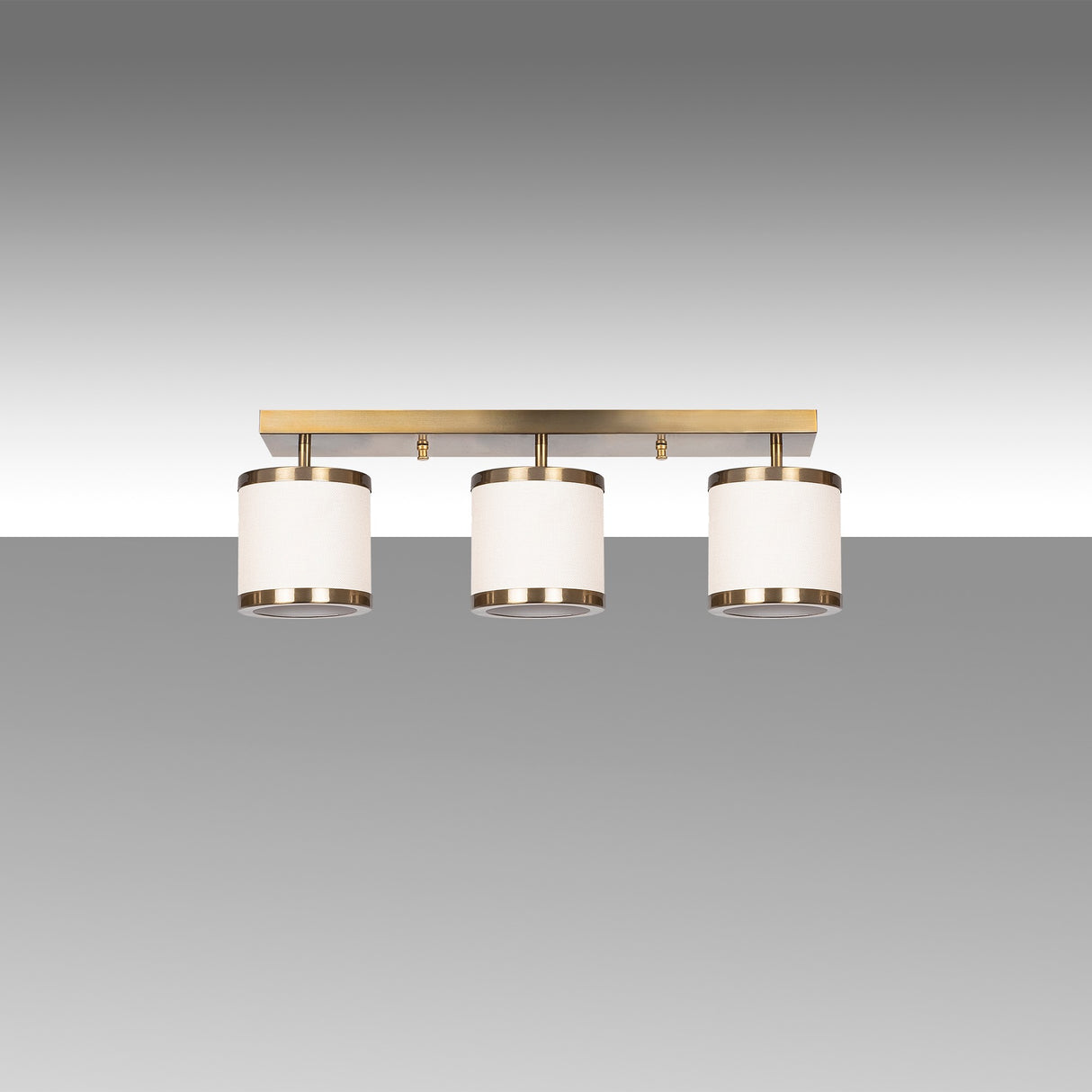 Deckenlampe 3-flammig Bronze Stoff Frost