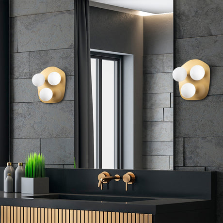 Wandleuchte 3-flammig Gold Glas Axel