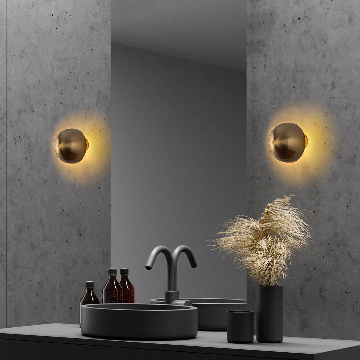 Wandleuchte Gold Metall Dusk