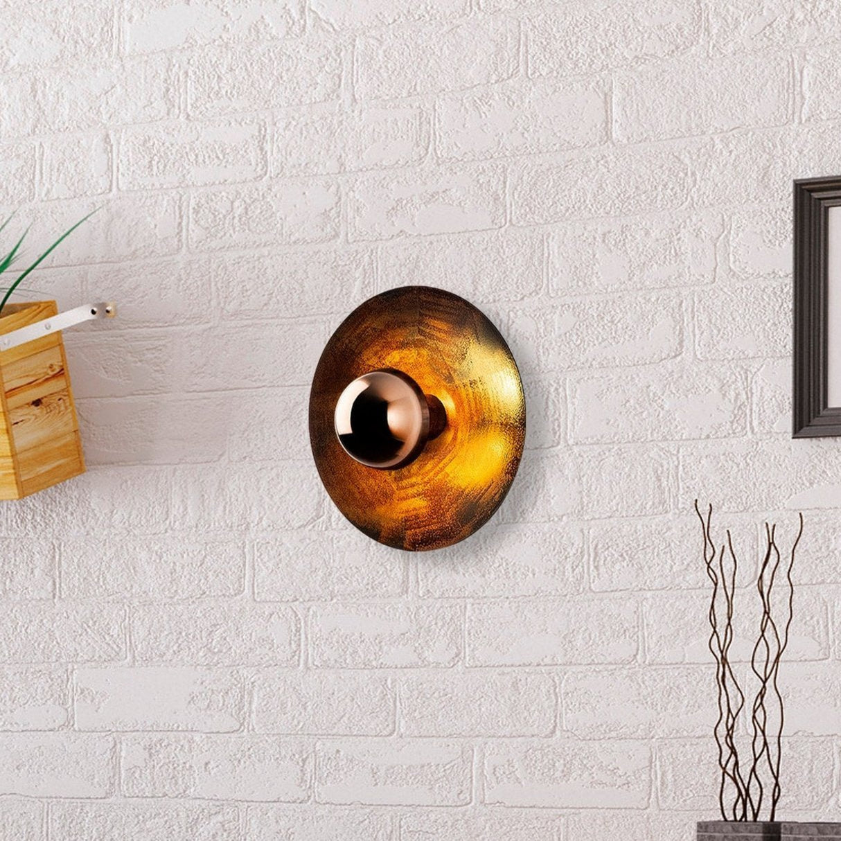 Wandleuchte Kupferfarben 28 cm Metall Elevate