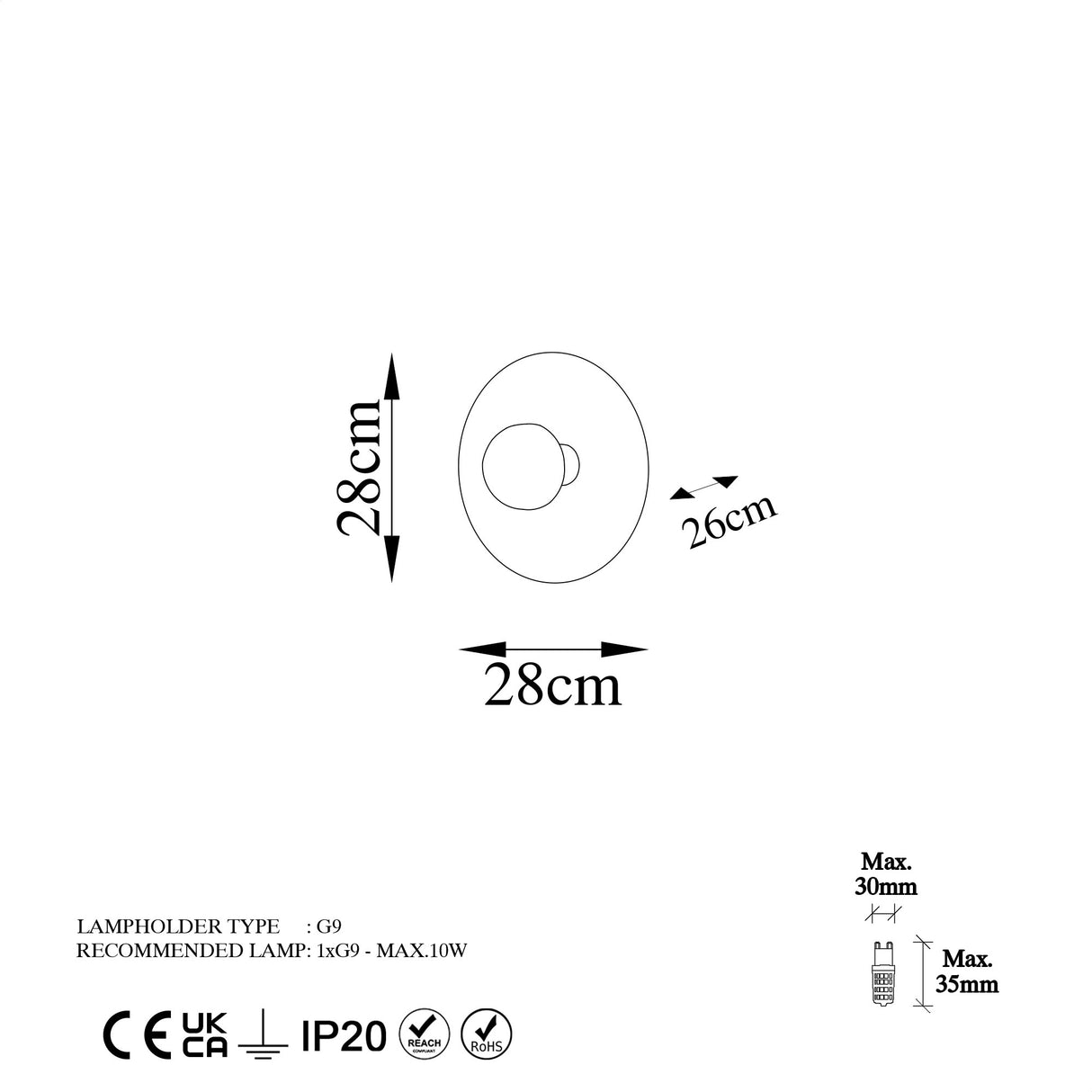 Wandleuchte Kupferfarben 28 cm Metall Elevate