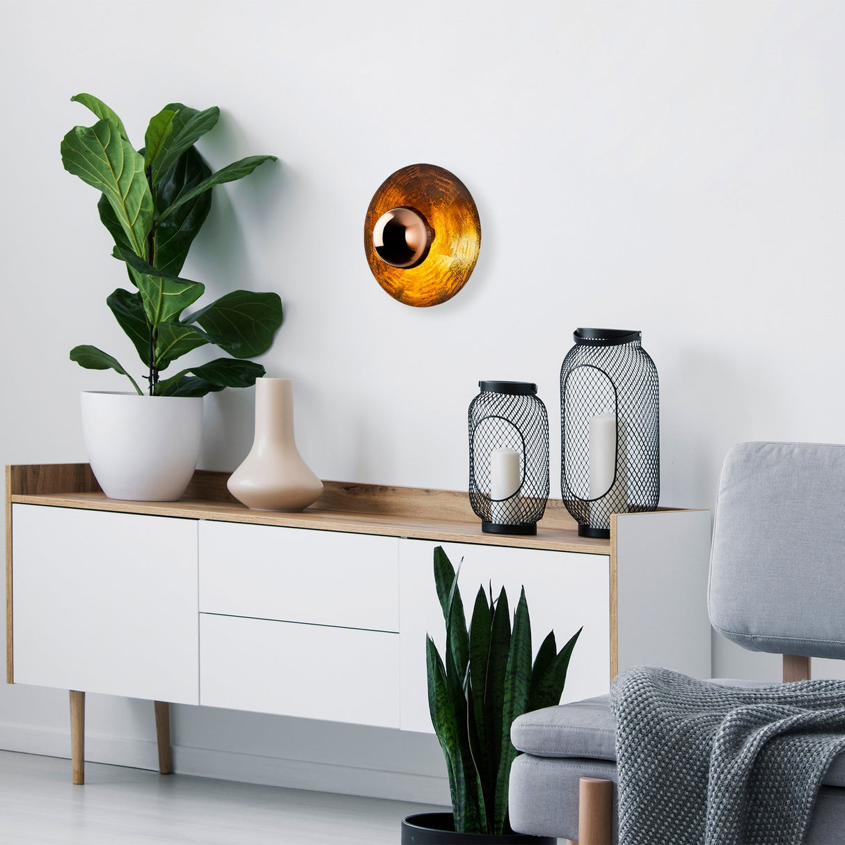 Wandleuchte Kupferfarben 38 cm Metall Elevate