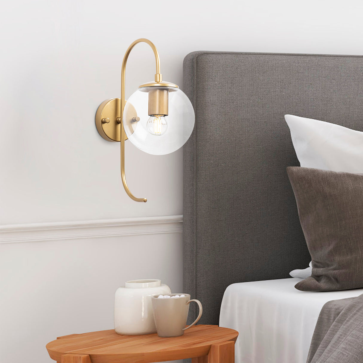 Wandleuchte Gold Klarglas Lucent