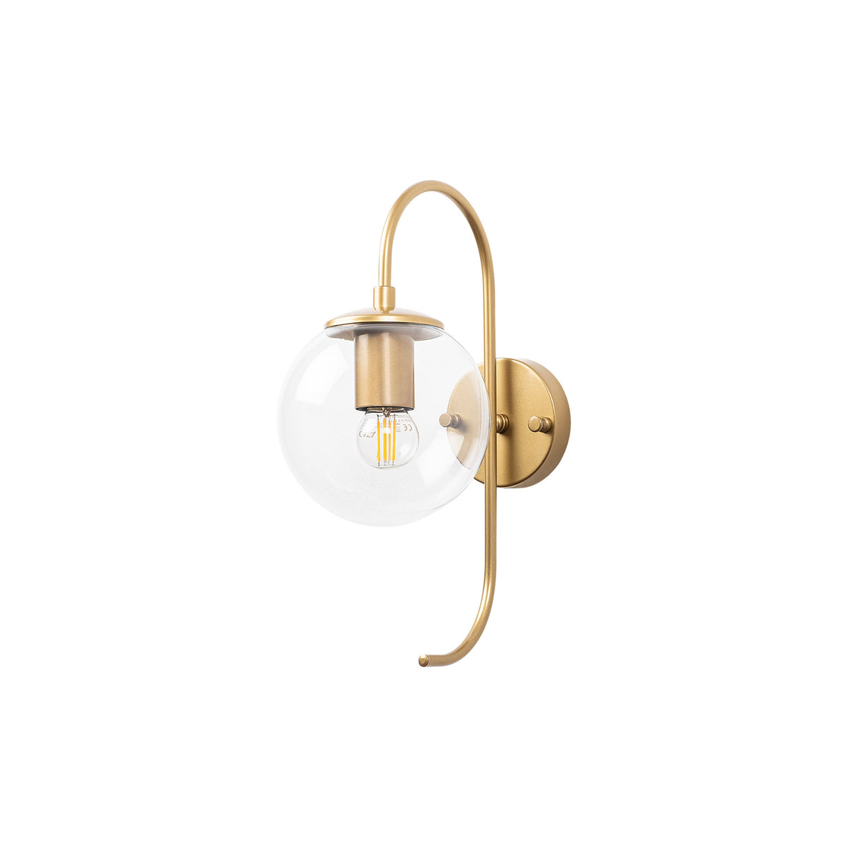 Wandleuchte Gold Klarglas Lucent