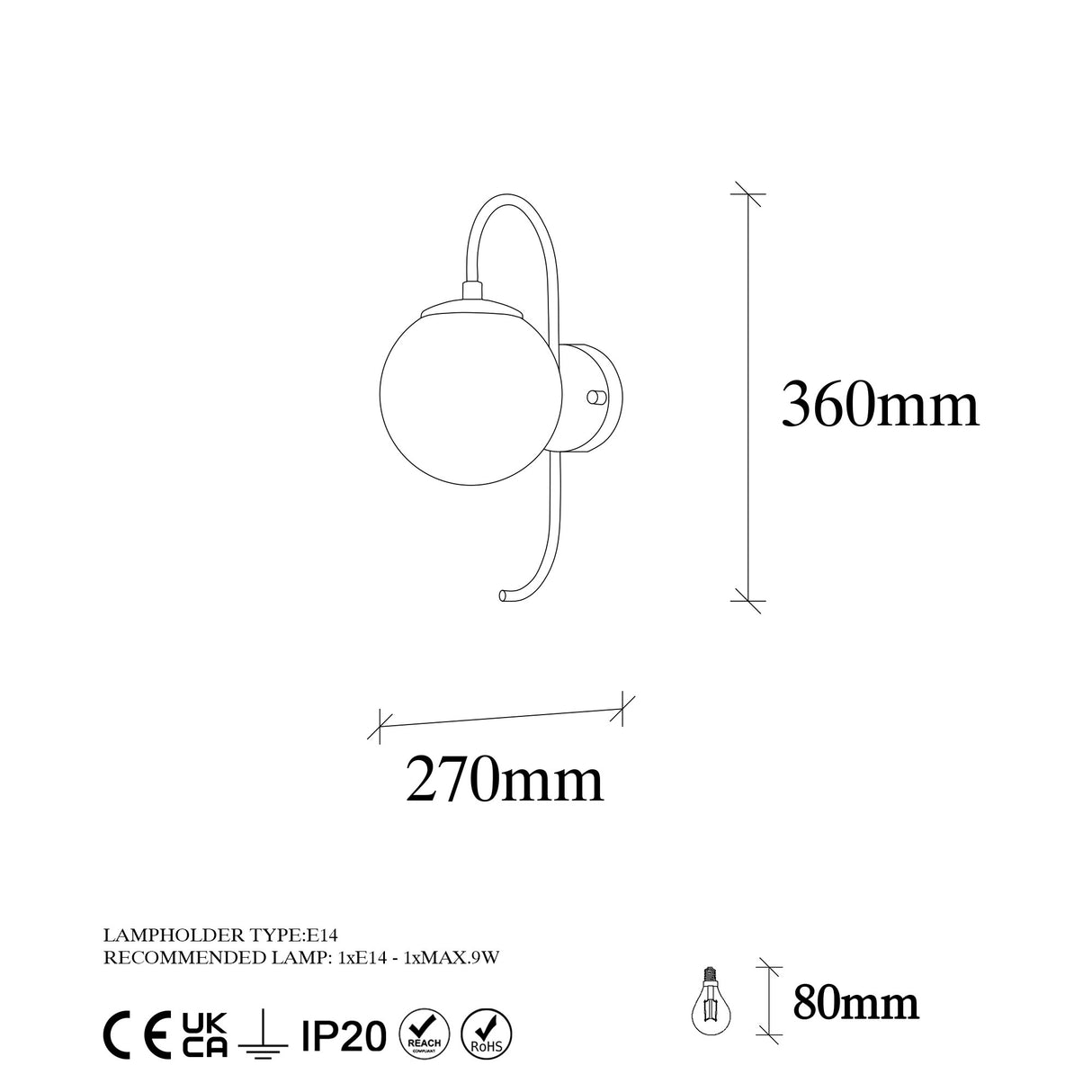 Wandleuchte Gold Klarglas Lucent