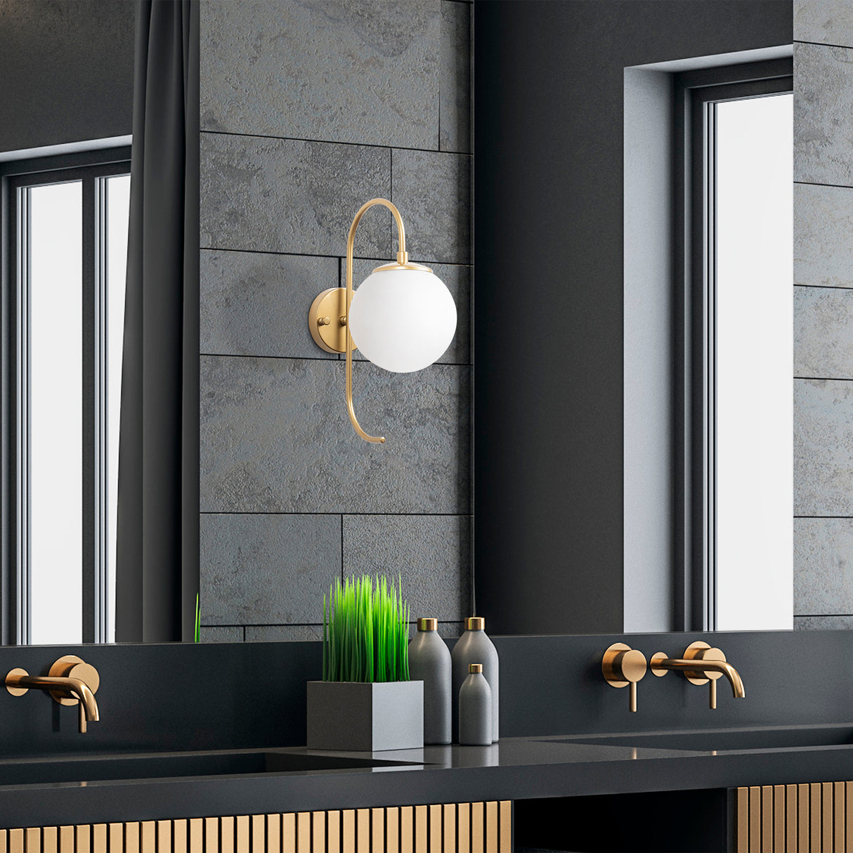 Wandleuchte Gold Glas Lucent