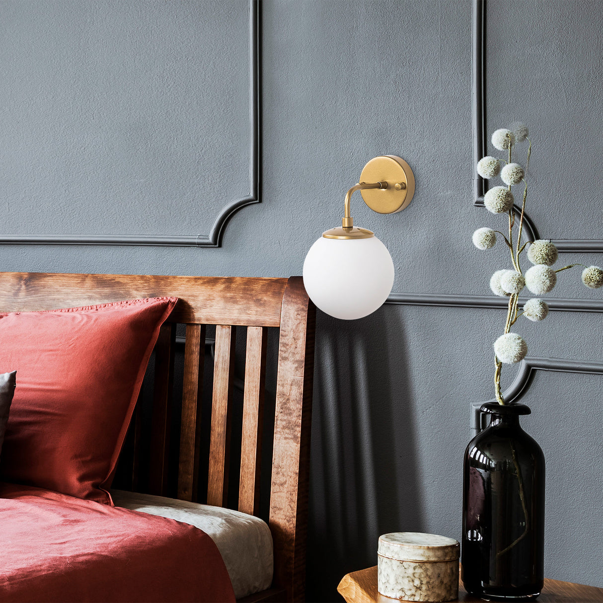 Wandleuchte Gold Glas Elio