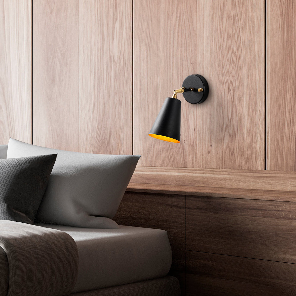 Wandleuchte Schwarz Gold Glas Gletscher