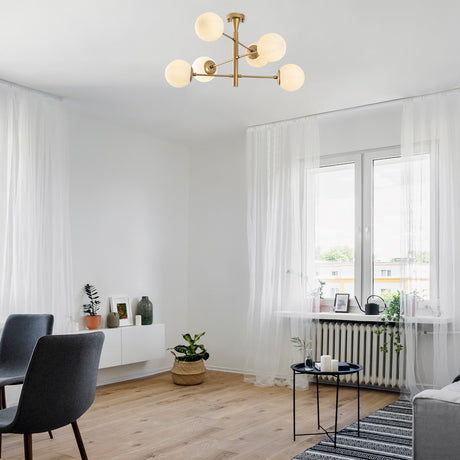 Hängelampe 6-flammig Gold Metall Lustre