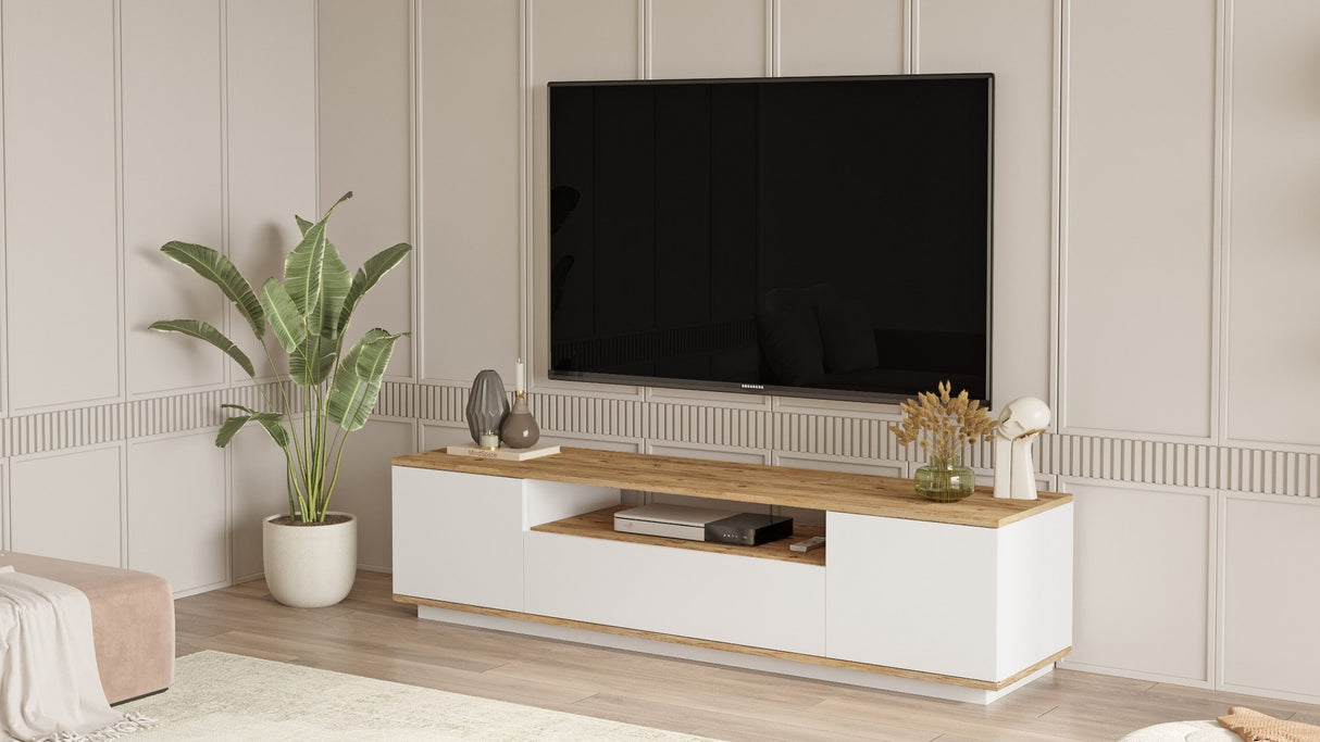 TV -Möbel Salerno Atlantic Pine mit Melamine 180x44,6 x 44,5 cm
