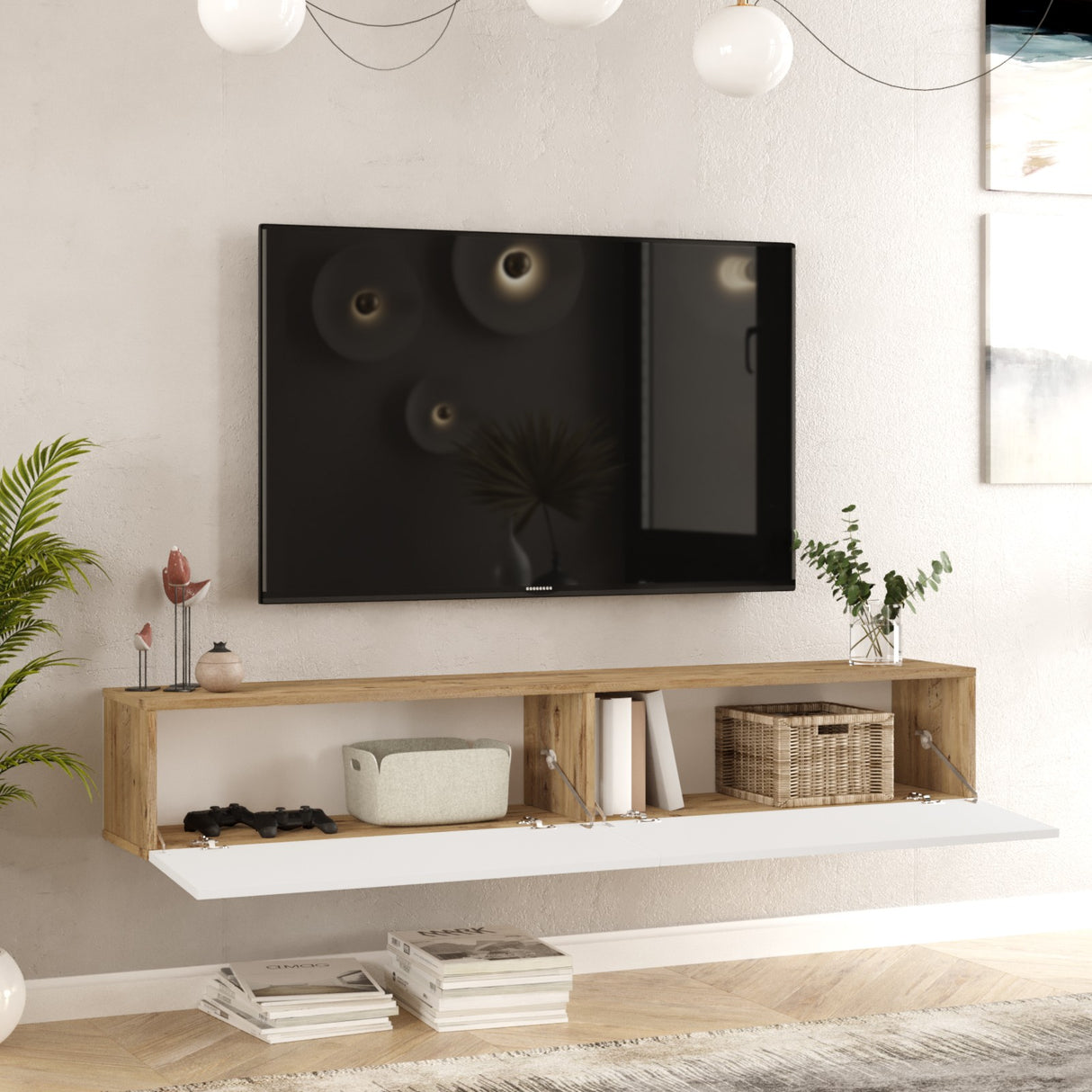TV -Möbel Turin Atlantic Pine mit Melamin 180x29.6x31,6 cm