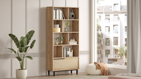 Bücherregal Cosmos Walnut Eiche Melamin 83.9x175.6x29.5 cm