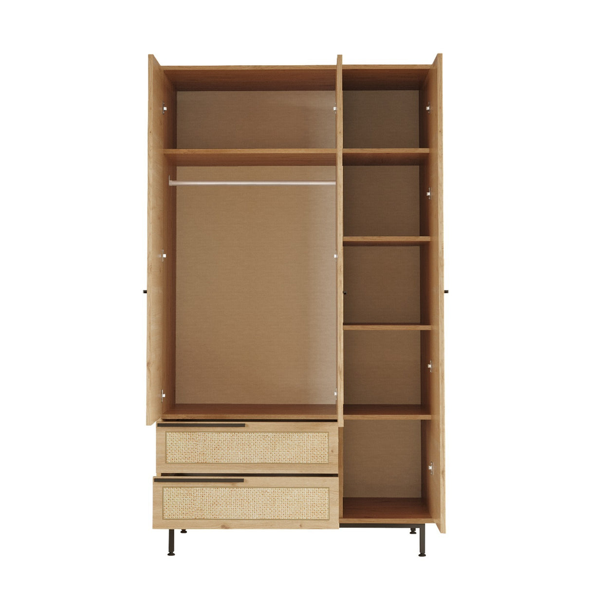 Kledingkasten - Kledingkast Kosmos Walnoot Eik Melamine 112,2x195,6x55 cm - Dimehouse