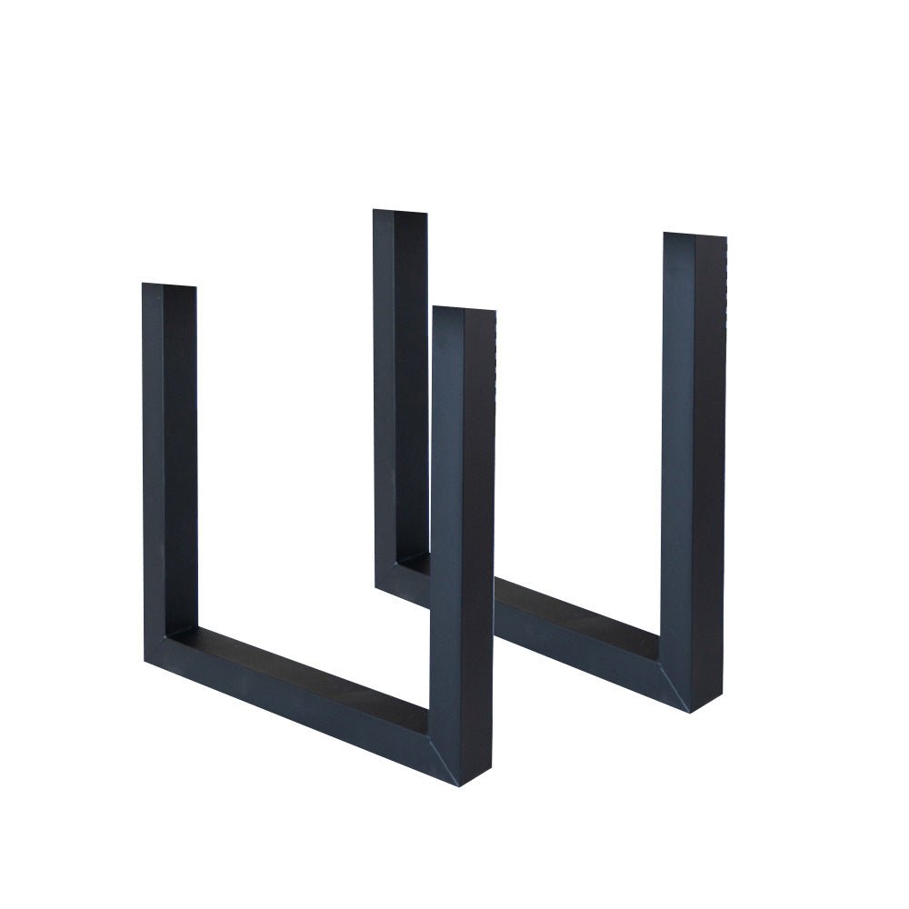 Set von 2 Tischbeinen U-Fuß Schwarz Metall