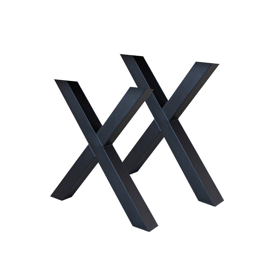 2er Set Tischbeine X-Leg Schwarz Metall