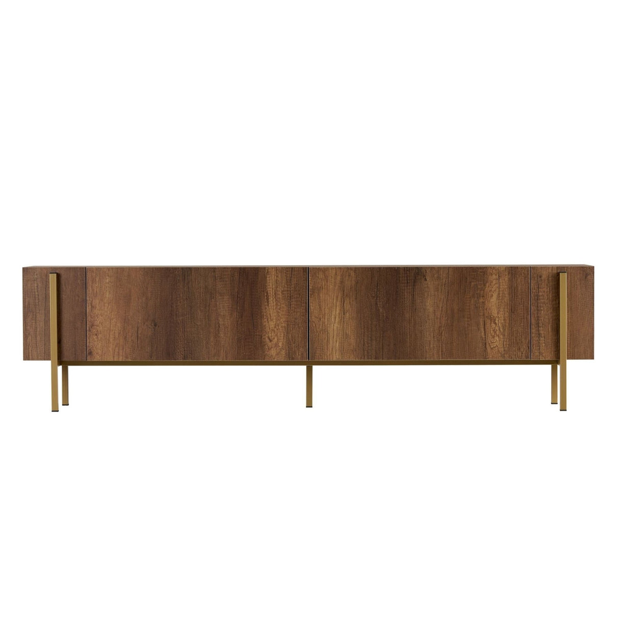 TV-Schrank Nexus in Walnussoptik mit Gold 180 cm Barocker Walnusslook mit Gold Melaminbeschichtetes Holz
