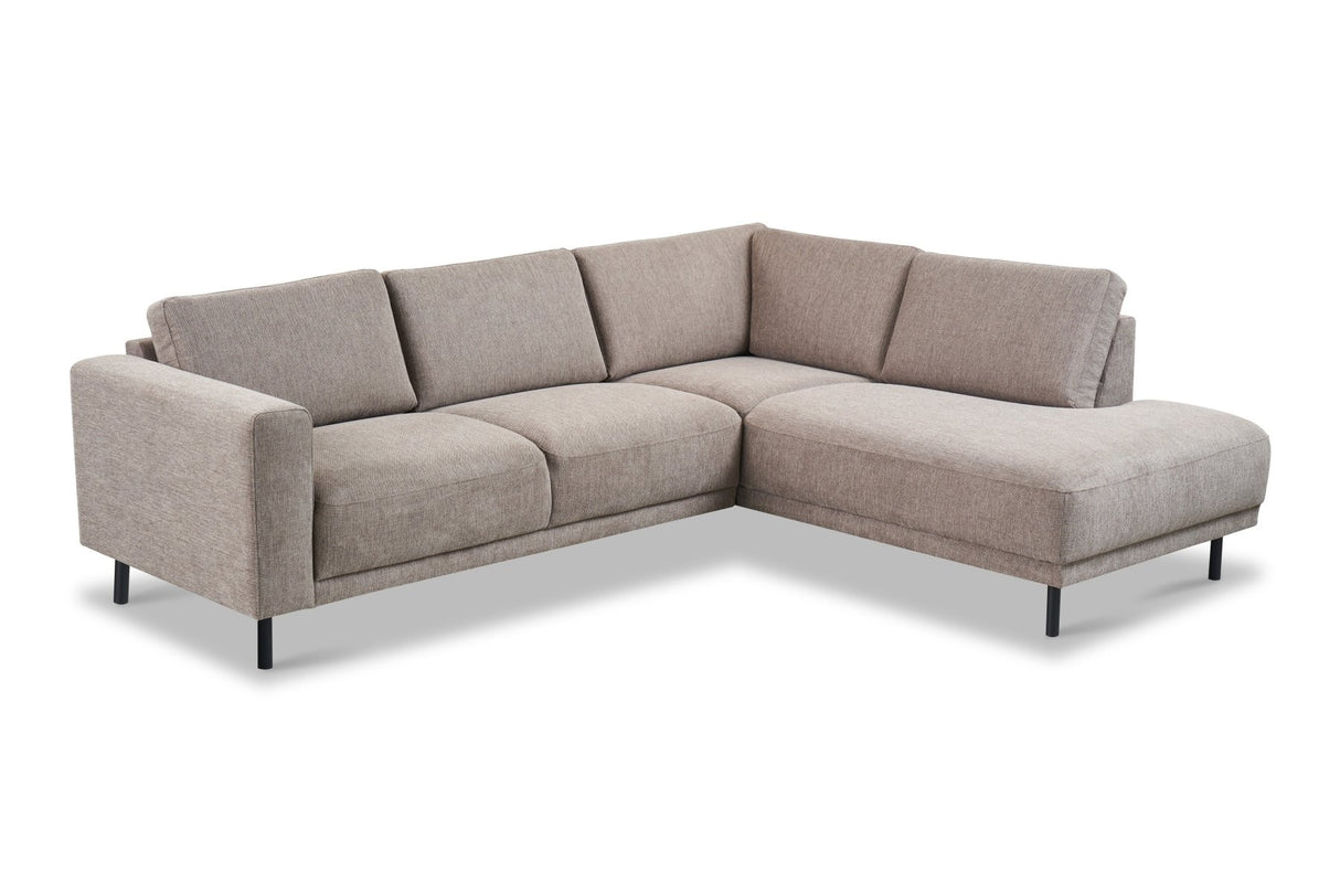 Modernes 3-Sitzer Ecksofa Rechts Taupe Stoff Aniko mit Liege 240x197x78 cm