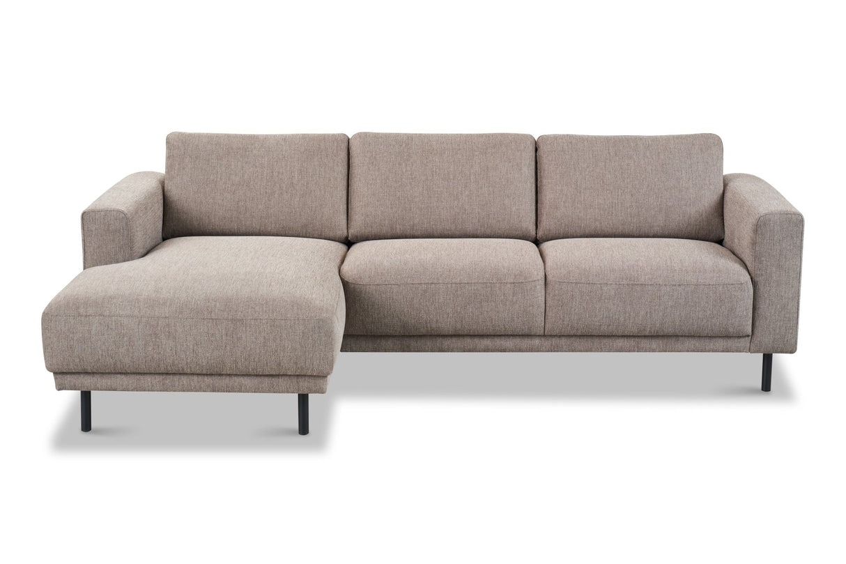 Modernes Ecksofa Links Taupe Stoff Aniko mit Chaiselongue 238x142x78 cm