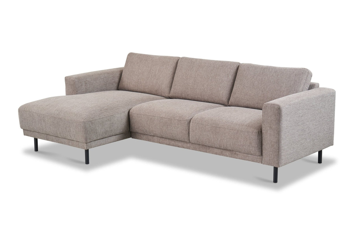 Modernes Ecksofa Links Taupe Stoff Aniko mit Chaiselongue 238x142x78 cm