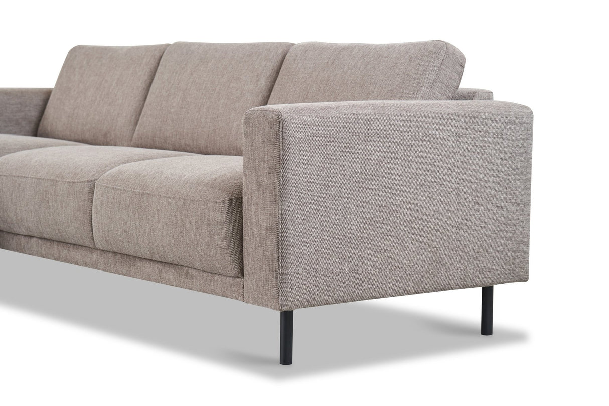 Modernes Ecksofa Links Taupe Stoff Aniko mit Chaiselongue 238x142x78 cm