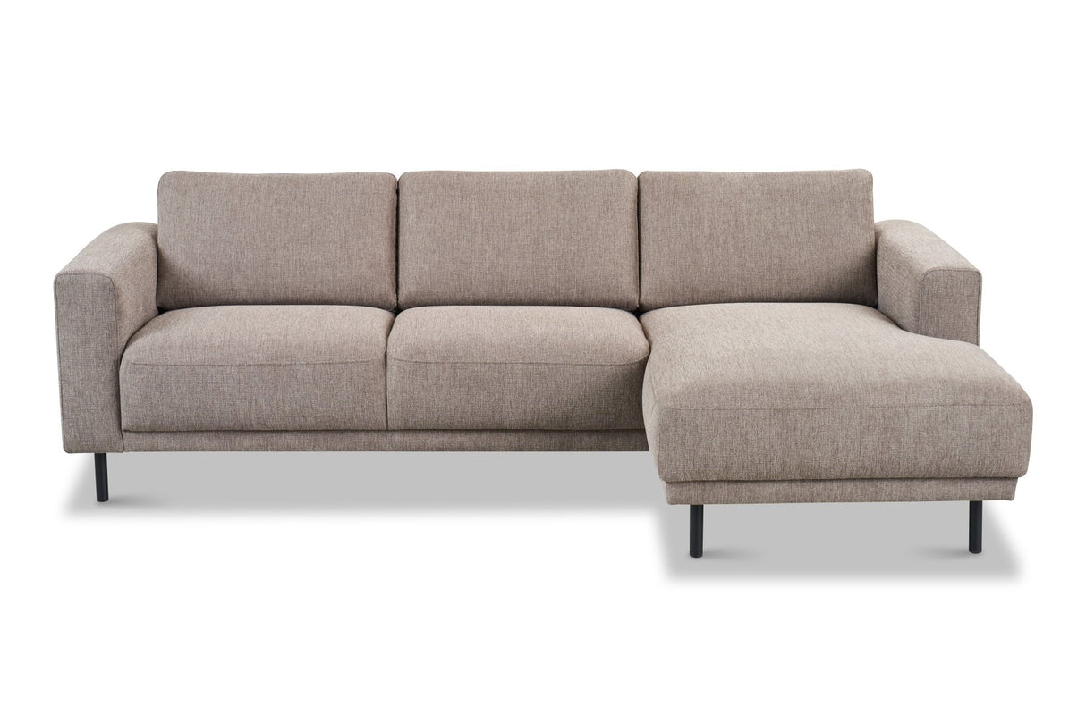 Modernes Ecksofa Rechts Taupe Stoff Aniko mit Chaiselongue 238x142x78 cm