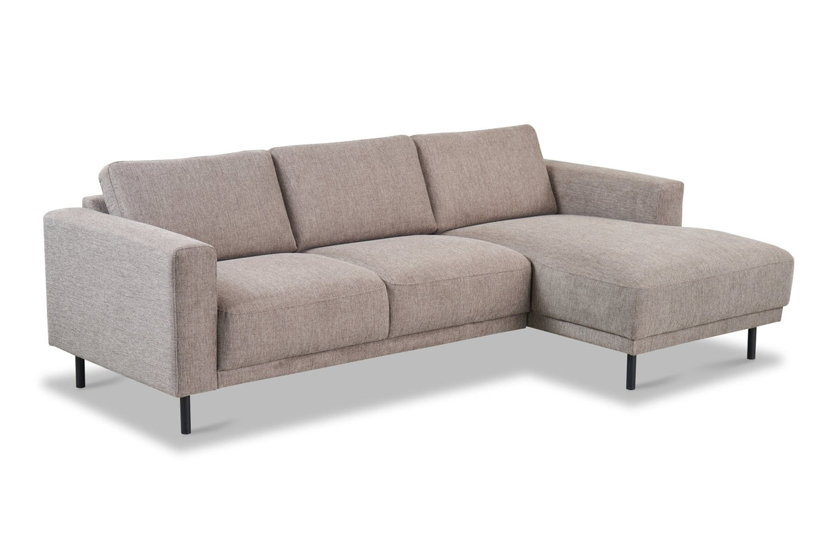 Modernes Ecksofa Rechts Taupe Stoff Aniko mit Chaiselongue 238x142x78 cm