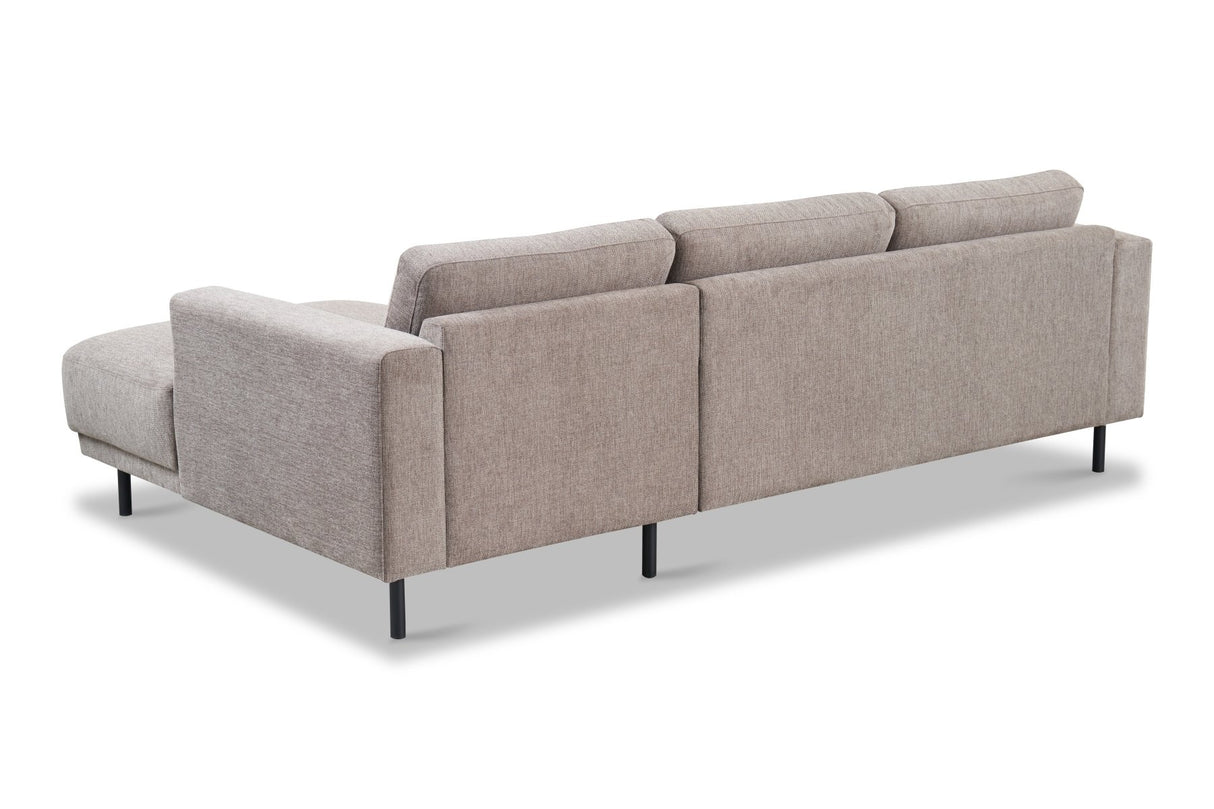 Modernes Ecksofa Rechts Taupe Stoff Aniko mit Chaiselongue 238x142x78 cm