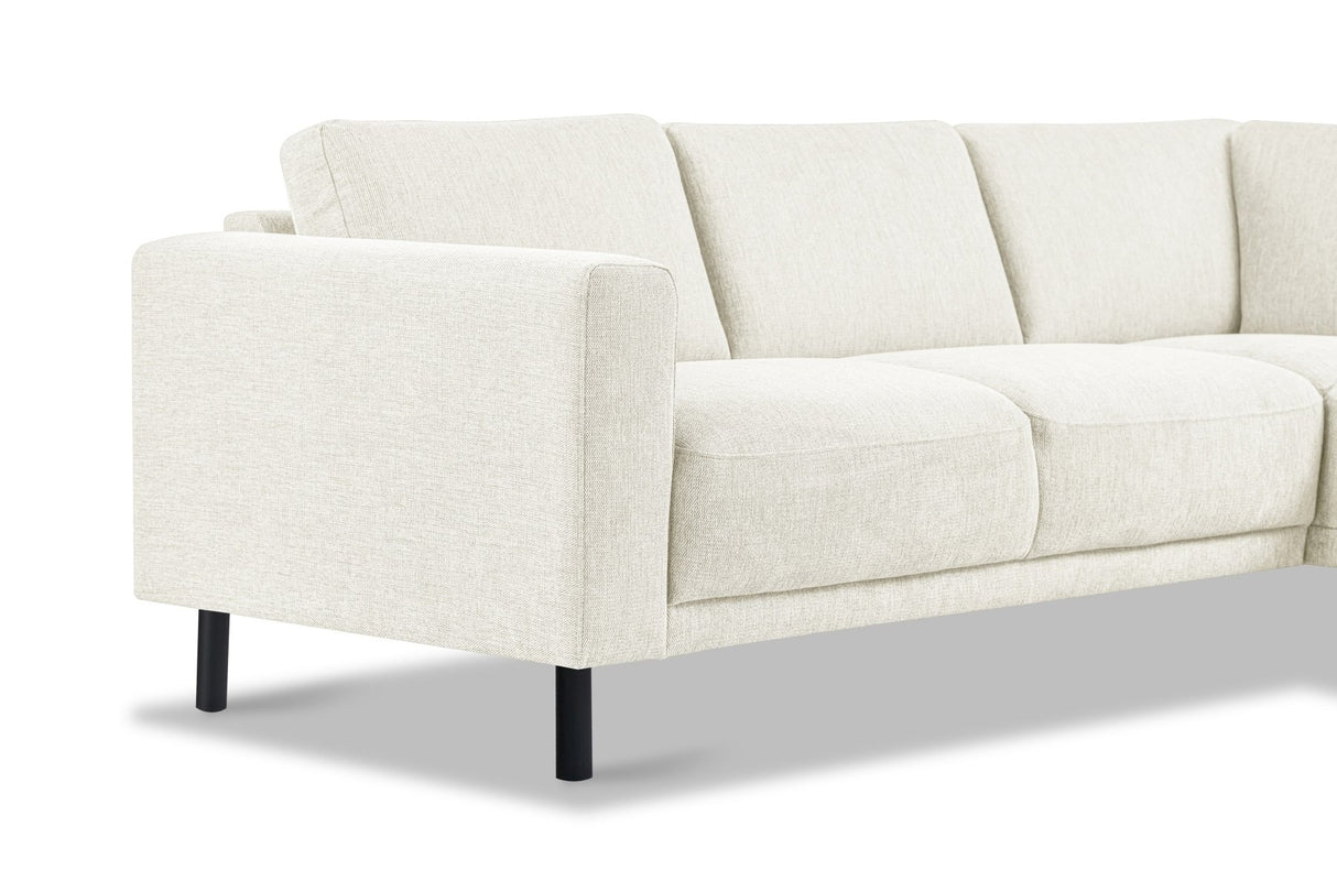 Moderne 3-Sitzer Ecksofa rechts beige Stoff Aniko mit Lounge 240x197x78 cm
