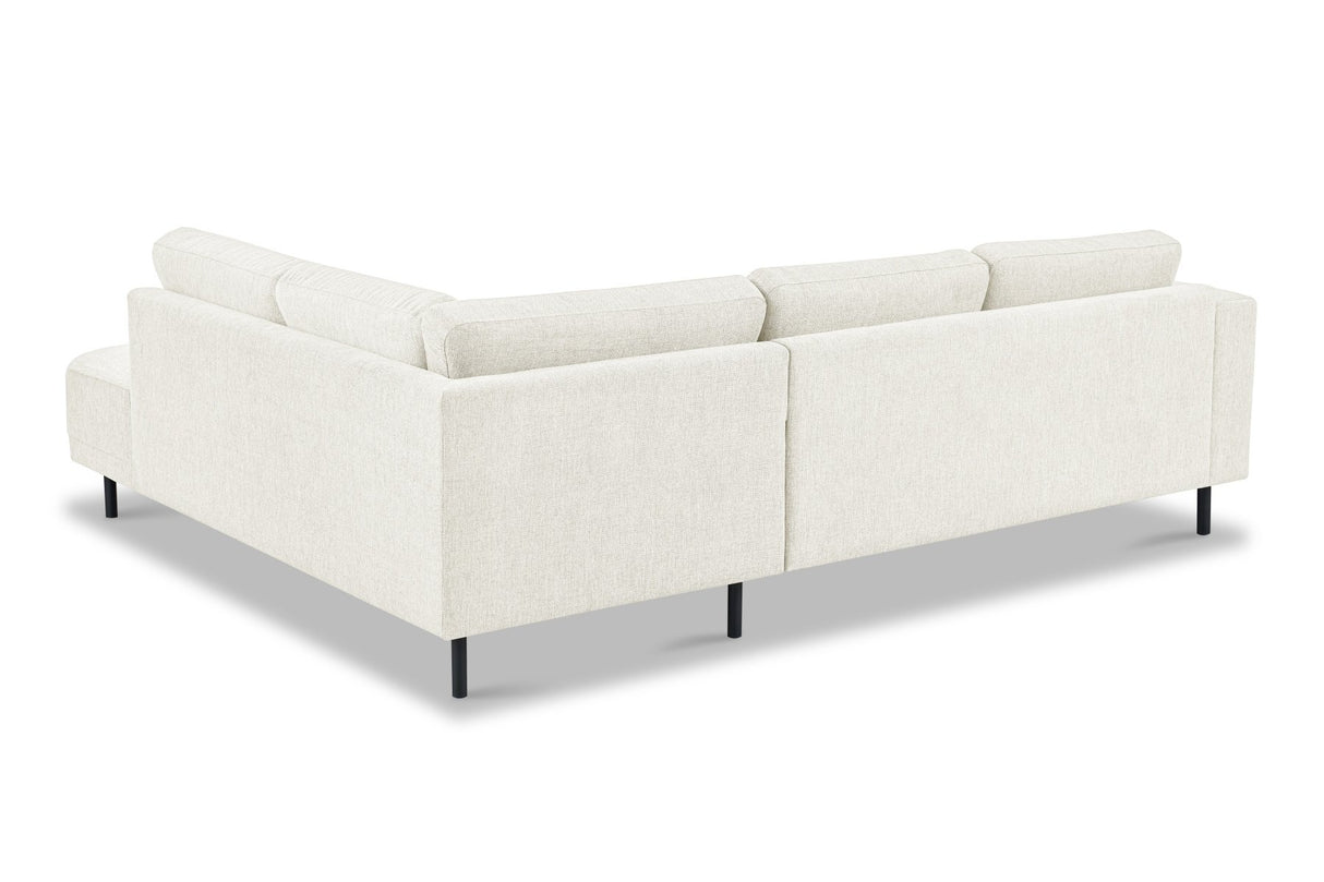 Moderne 3-Sitzer Ecksofa rechts beige Stoff Aniko mit Lounge 240x197x78 cm