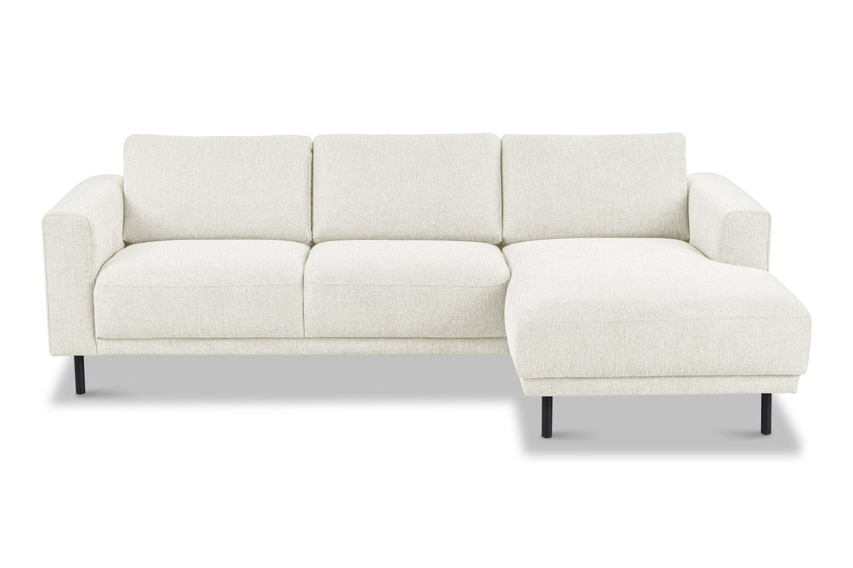 Modernes Ecksofa Rechts Beige Stoff Aniko mit Chaiselongue 238x142x78 cm