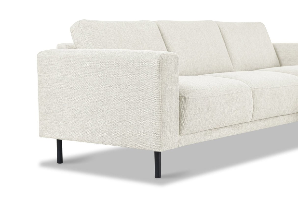 Modernes Ecksofa Rechts Beige Stoff Aniko mit Chaiselongue 238x142x78 cm