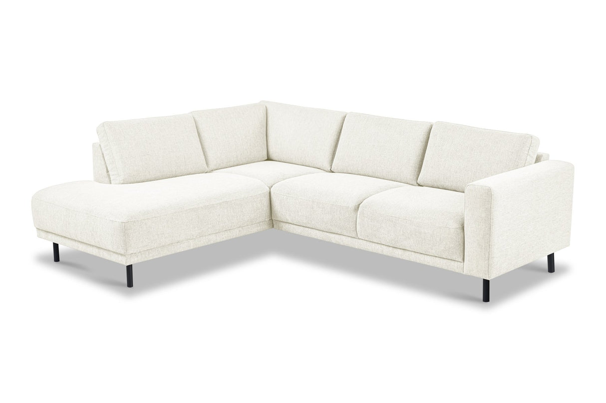 Modernes 3-Sitzer Ecksofa links beige Stoff Aniko mit Liege 240x197x78 cm