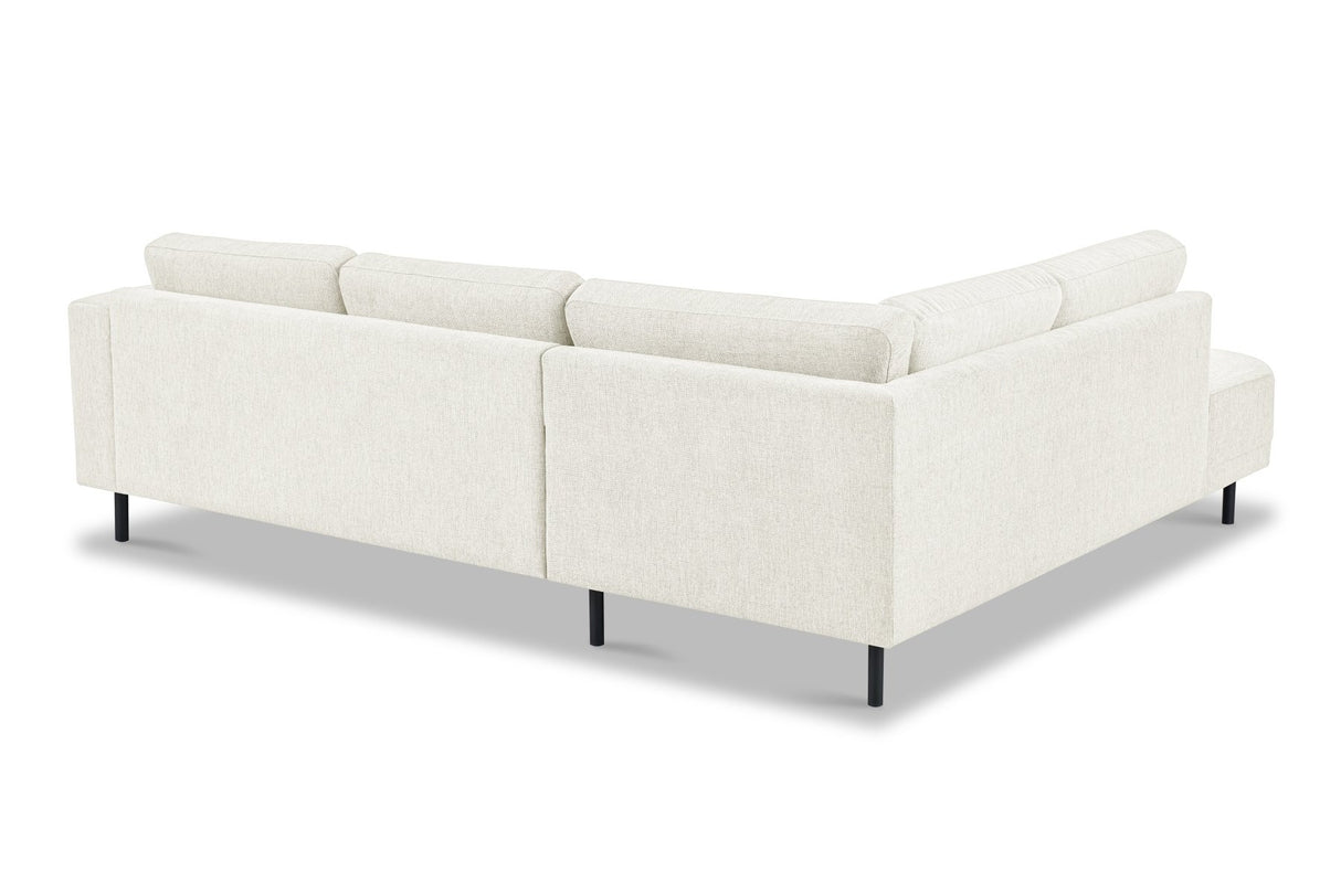Modernes 3-Sitzer Ecksofa links beige Stoff Aniko mit Liege 240x197x78 cm