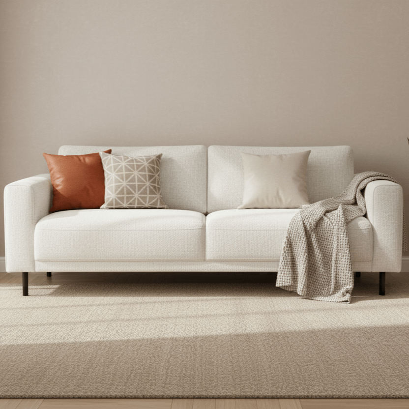 Modernes 3-Sitzer-Sofa Beige Stoff Aniko 213x90x78 cm