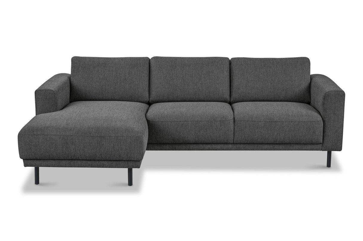 Modernes Ecksofa Links Anthrazit Stoff Aniko mit Chaiselongue 238x142x78 cm