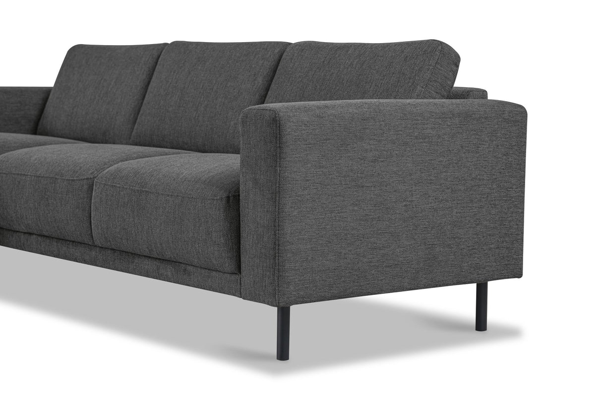 Modernes Ecksofa Links Anthrazit Stoff Aniko mit Chaiselongue 238x142x78 cm