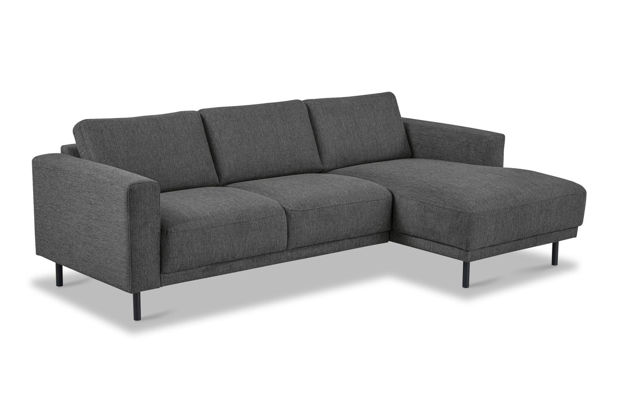 Modernes Ecksofa Rechts Anthrazit Stoff Aniko mit Chaiselongue 238x142x78 cm
