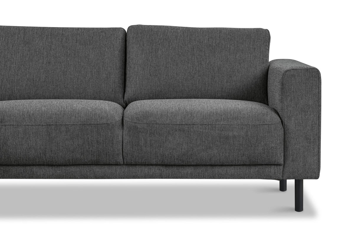 Modernes 3-Sitzer Ecksofa links anthrazit Stoff Aniko mit Liege 240x197x78 cm