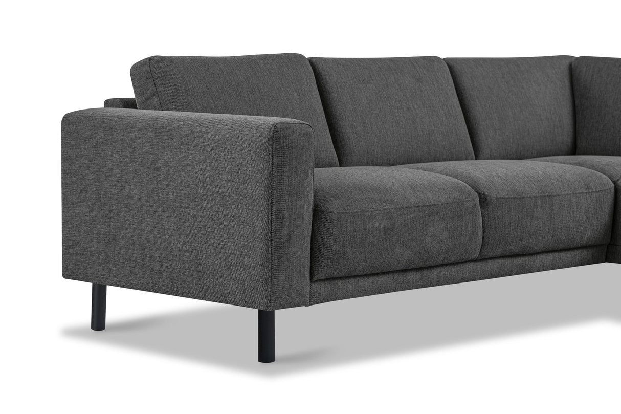 Modernes 3-Sitzer-Ecksofa mit Liege Anthrazit Stoff Aniko rechts 240x197x78 cm