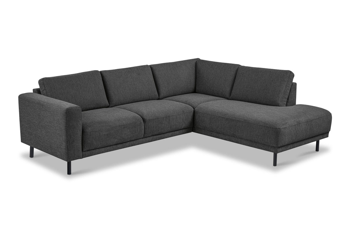 Modernes 3-Sitzer-Ecksofa mit Liege Anthrazit Stoff Aniko rechts 240x197x78 cm