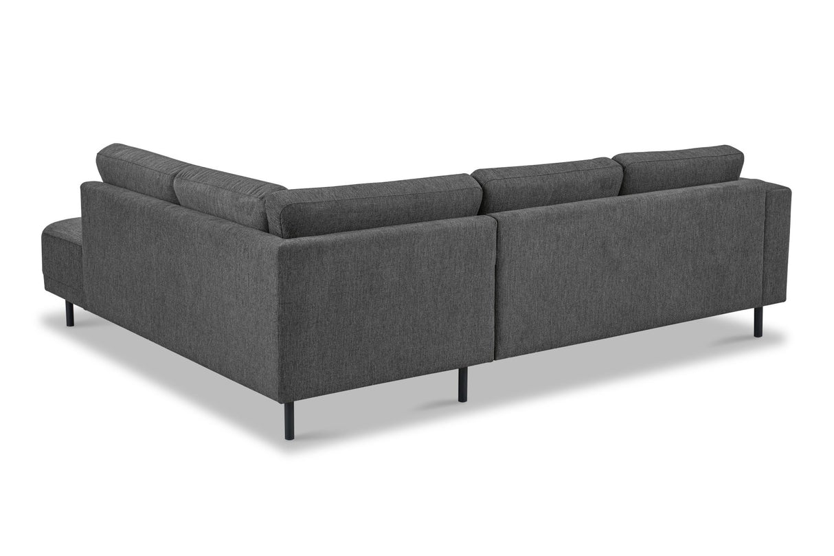 Modernes 3-Sitzer-Ecksofa mit Liege Anthrazit Stoff Aniko rechts 240x197x78 cm