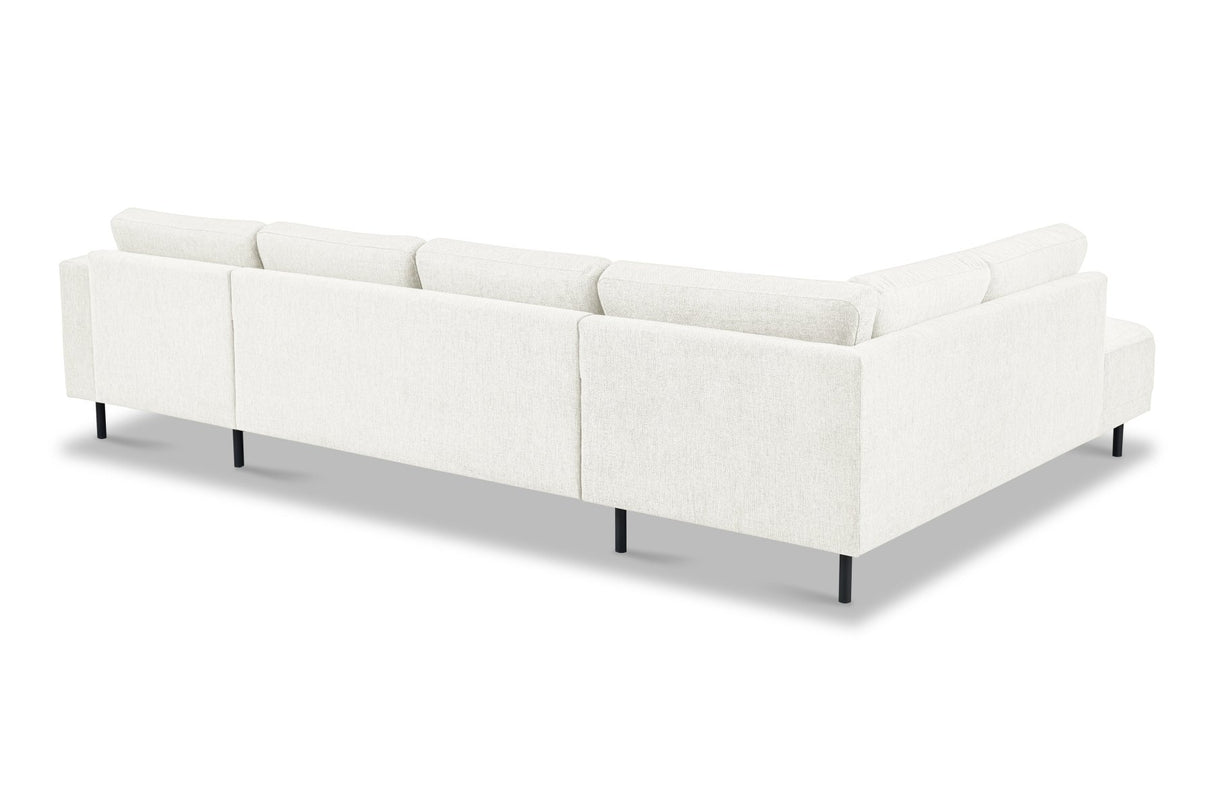 Modernes U-Sofa Ecksofa links beige Stoff Aniko 310x197x78 cm