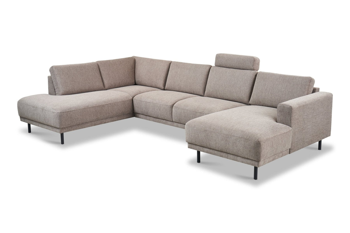 Modernes 3-Sitzer Ecksofa Rechts Anthrazit Stoff Aniko mit Liege 240x197x78 cm