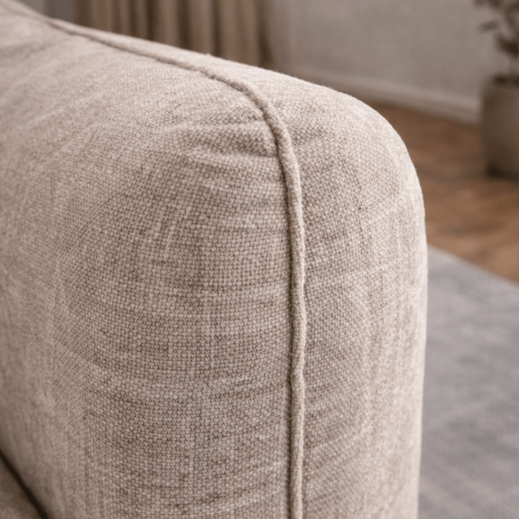 Ecksofa Chaiselongue beige Strukturstoff Dwayne – links