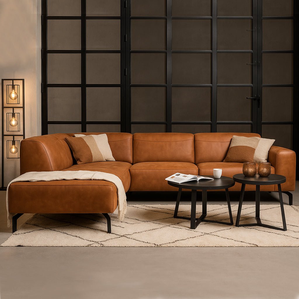 Ecksofa Cognac Ruboost Eco-Leder Barin - links