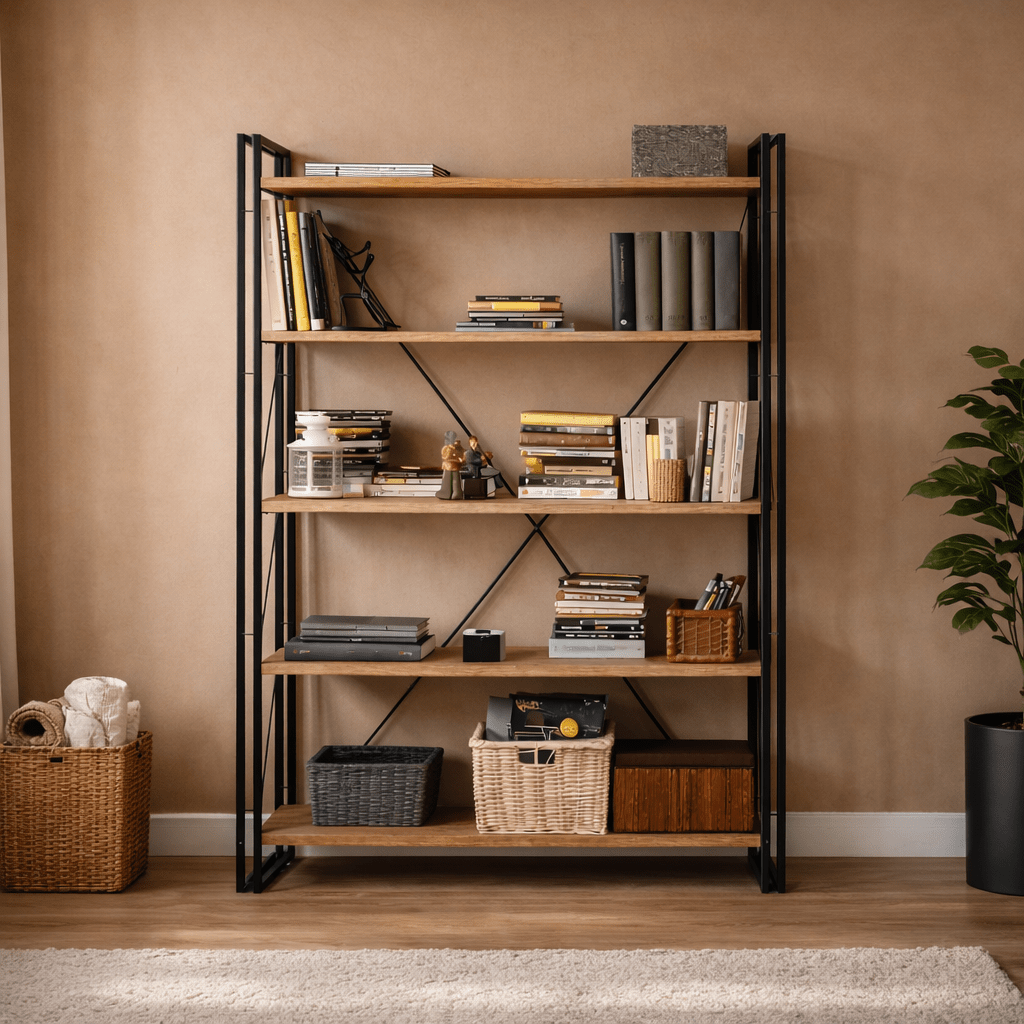 Bücherregal Cosmo Atlantic Pine Black Melamin 130x180x35 cm